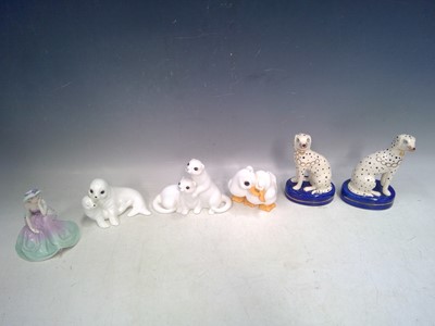Lot 79 - Two Staffordshire Dalmations, Three Royal...