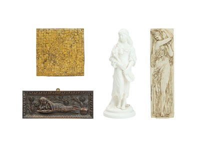 Lot 55 - A Brucciani & Co composition plaster wall plaque.