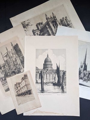 Lot 33 - 'Butterwalk Dartmouth,' etching, indistinctly...