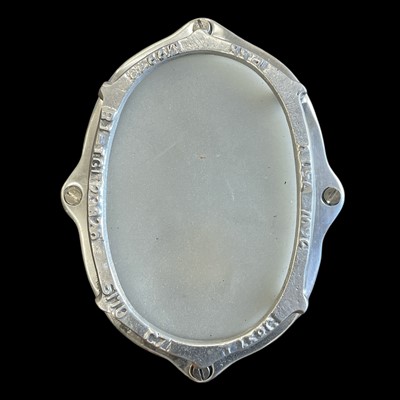 Lot 103 - A cast aluminium bulkhead oval turtle lamp...