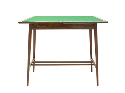 Lot 922 - An Edwardian mahogany and satinwood banded fold top card table.