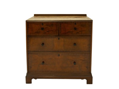 Lot 882 - A Maple & Co mahogany and walnut chest.