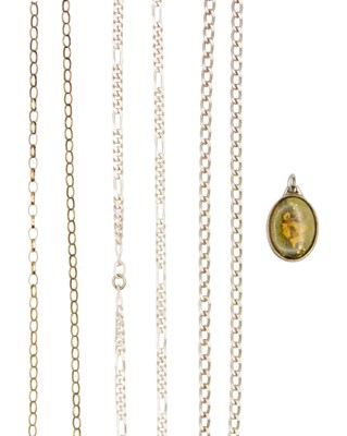 Lot 86 - A selection of three silver chains.