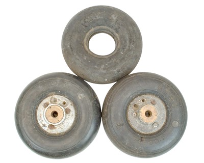 Lot 128 - Two WWII RAF Hurricane aircraft tail wheels.