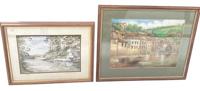 Lot 116 - E O Parker, 'Polperro', watercolour, framed...