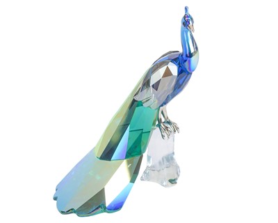 Lot 517 - A Swarovski Crystal peacock.