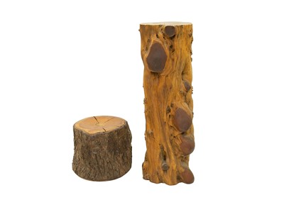 Lot 730 - Samvado, a yew wood carved pedestal.