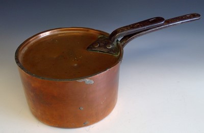 Lot 39 - A Victorian copper pan with cover, both...