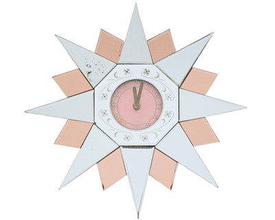 Lot 790 - An Art Deco sunburst wall clock.