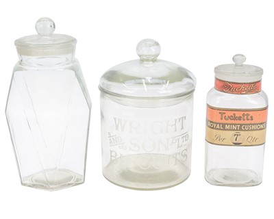 Lot 626 - A Wright & Son Ltd glass biscuit jar.