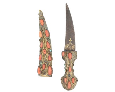 Lot 429 - An Ottoman miniature jambiya dagger.