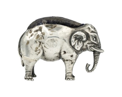 Lot 175 - A silver pin cushion in the form of an elephant, by Adie & Lovekin Ltd.