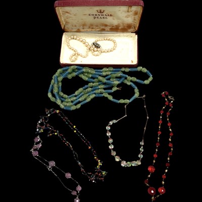 Lot 148 - Five fashion necklaces and a Cornwall Pearl...