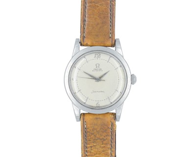 Lot 1041 - OMEGA - A Seamaster 1950's stainless steel wristwatch with automatic 'bumper' movement.