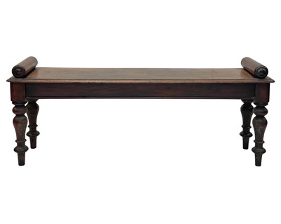 Lot 926 - A Victorian mahogany hall bench.