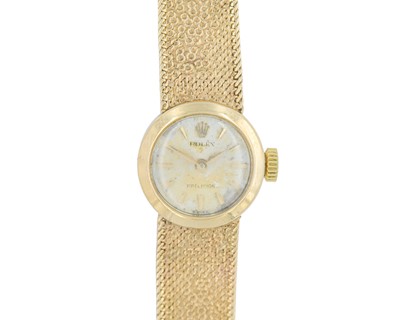 Lot 1054 - ROLEX - A Precision 1950's 9k lady's manual wind bracelet wristwatch.