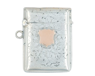 Lot 1120 - An Edwardian silver fob vesta case by Joseph Gloster Ltd.