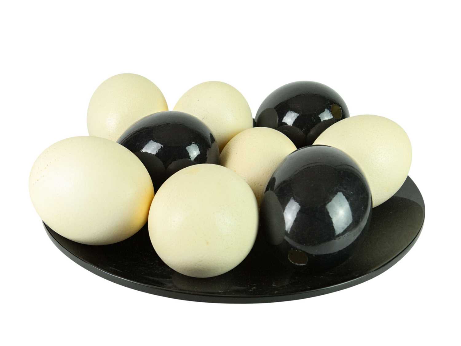 Lot 53 - A group of nine ostrich eggs.