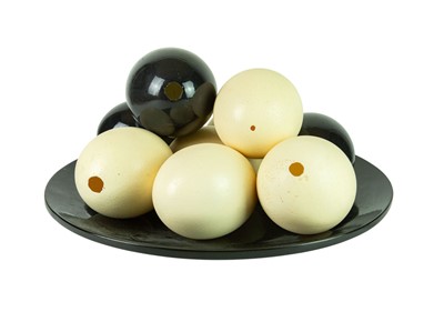 Lot 53 - A group of nine ostrich eggs.