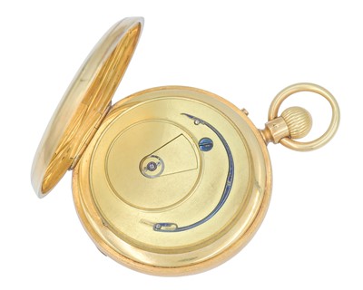 Lot DENT - A good Victorian 18k keyless wind half-hunter lever pocket watch.