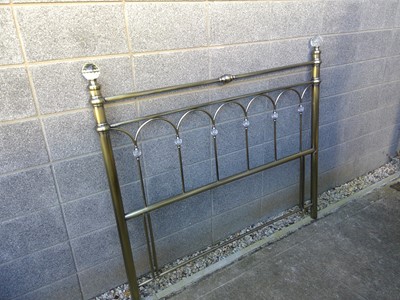 Lot 168 - A Brass effect Headboard, an Oak Headboard and...
