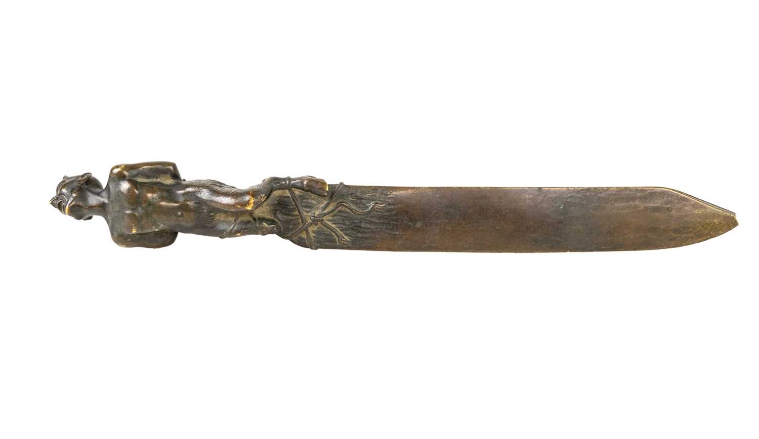 Lot 96 - Hans Ledwina, a bronze paper or letter knife.