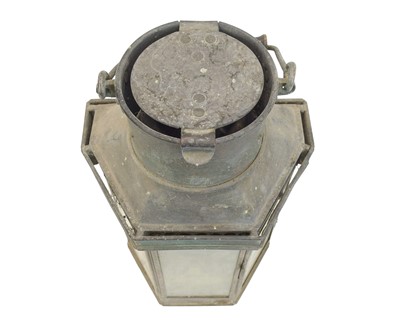 Lot 63 - A copper bulkhead lamp.