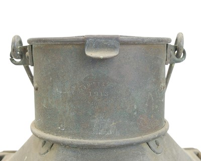 Lot 63 - A copper bulkhead lamp.