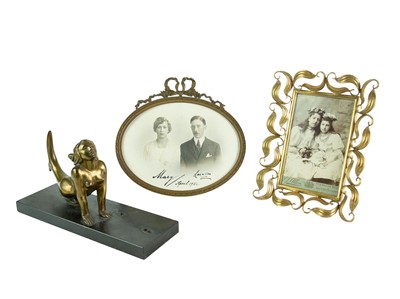 Lot 73 - An ornate Art Nouveau brass frame.