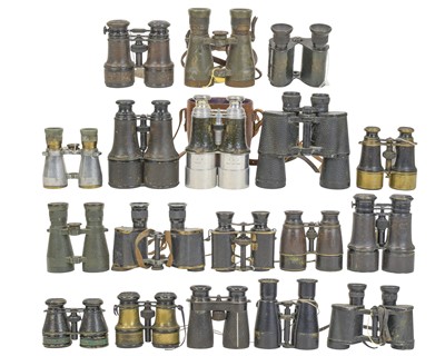 Lot 187 - Three pairs of WW1 German 'Fernglas08' binoculars.