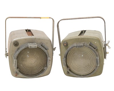 Lot 828 - Two large Strand stage lights.