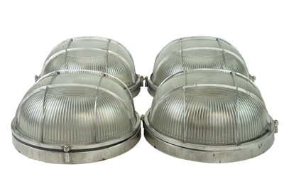 Lot 834 - Four circular marine bulkhead lights.