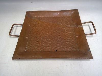 Lot 181 - A Hammered Copper Tray. The Tray is 30cm Square.