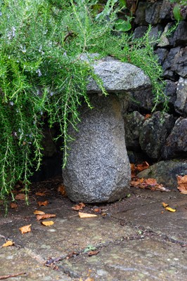 Lot 741 - A Guernsey blue granite staddle stone 'mushroom'.