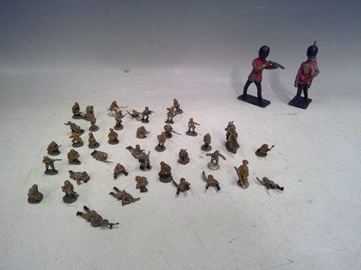 Lot 177 - Two 8cm tall Lead Guardsmen and several Metal...