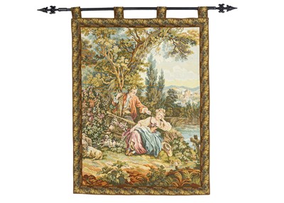 Lot 354 - A French tapestry wall hanging.