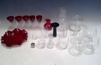 Lot 194 - A Selection of Ruby Glass, a Stuart Crystal...