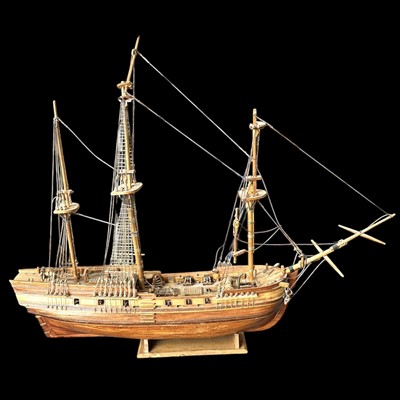 Lot 55 - A kit-built model ship in need of some TLC,...