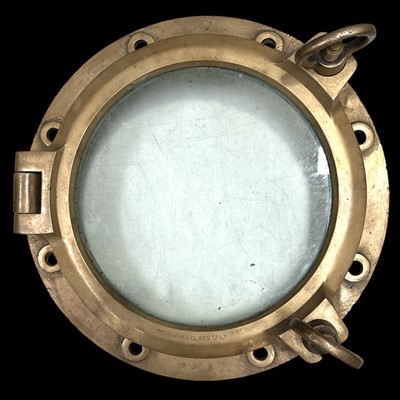 Lot 64 - A vintage ship's porthole, possibly phosphor...