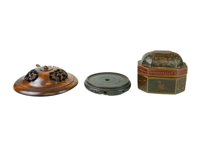 Lot 17 - An Indian small lacquered box and cover.