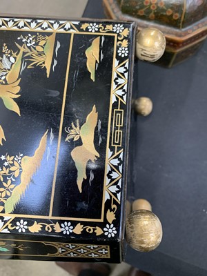 Lot 17 - An Indian small lacquered box and cover.