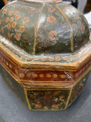 Lot 17 - An Indian small lacquered box and cover.
