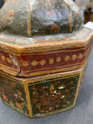 Lot 17 - An Indian small lacquered box and cover.