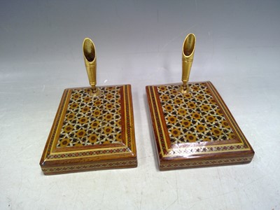 Lot 76 - A Pair of Persian Khatam Kari, Marquetry Pen...