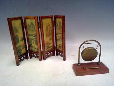 Lot 77 - Doll's House Chinese Screen and Brass Gong....