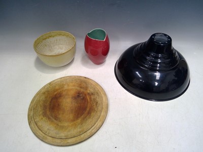 Lot 81 - A Victorian Sycamore breadboard, A Studio Pot,...