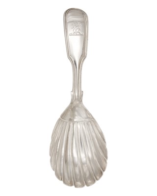 Lot 52 - A George III silver caddy spoon by Edward Farrell.