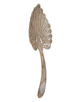Lot 23 - A rare George III silver filigree caddy spoon.