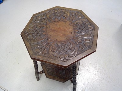 Lot 6 - An Octagonal, Carved Oak Plant Stand. On...