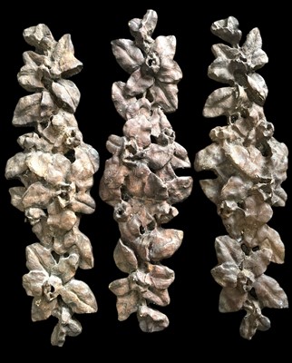 Lot 98 - Three decorative carved wooden strips, each...